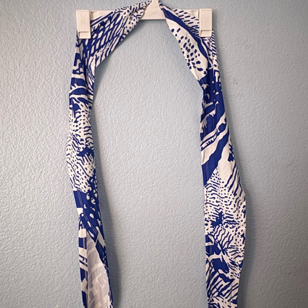 Blue and White Tie Top
